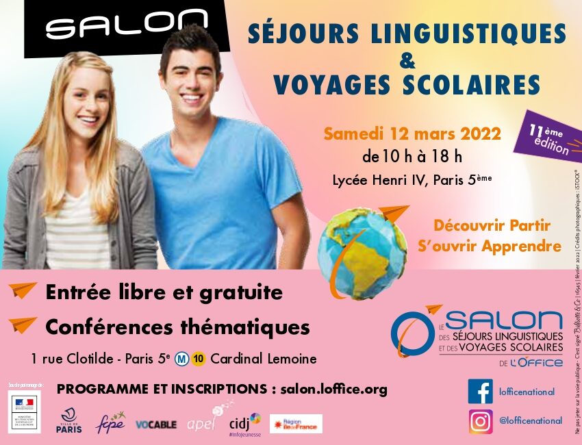 Salon des Séjours Linguistiques et des Voyages Scolaires le 12 mars 2022